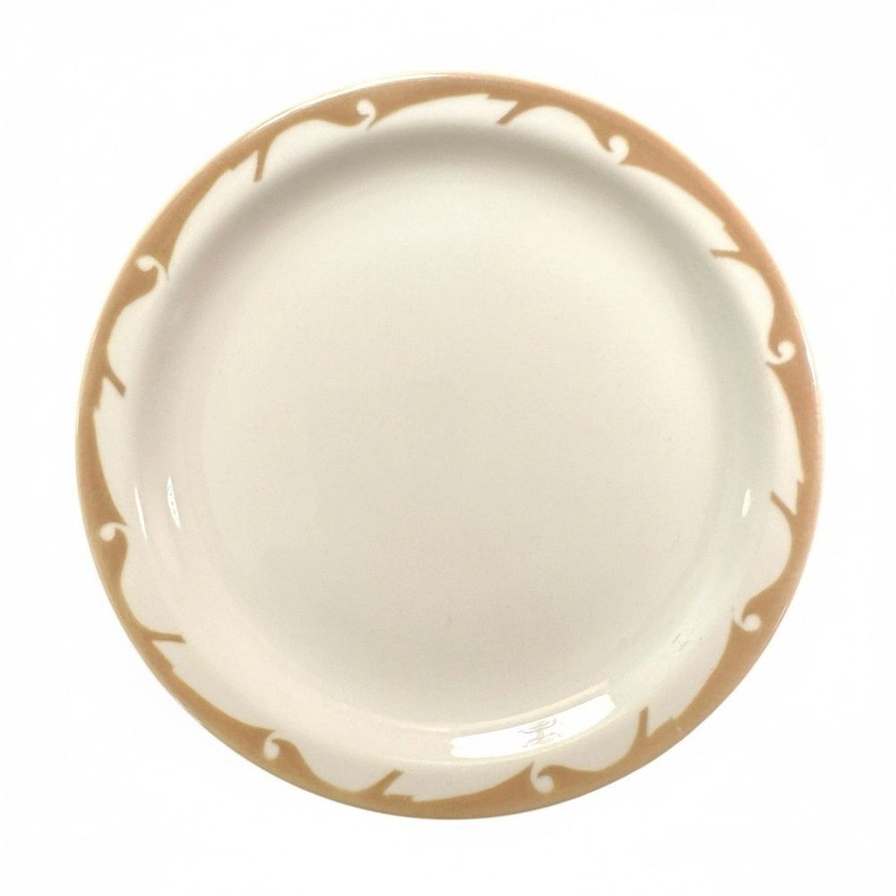 Vintage Jackson Nutmeg Brown Clifton Wave Airbrush Restaurantware Bread Plate